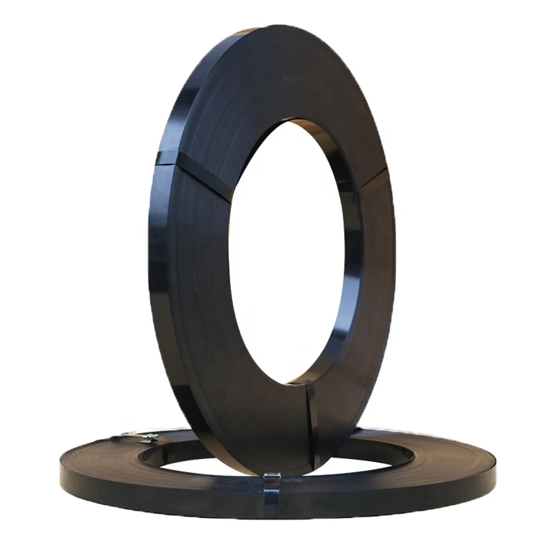 12.7mm ribbon black painted and waxed steel strip strapping for packing