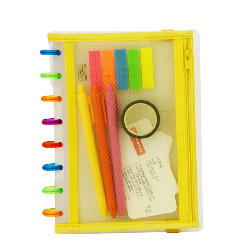 Custom wholesale high quality colourful Disc binding zipper folder Binder Notebooks