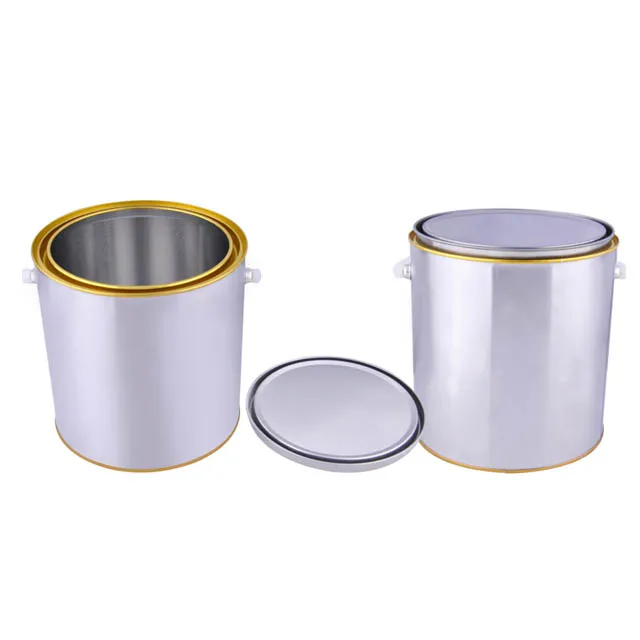 4L Tin Tinplate Paint Buckets With Lid handle Gallon Paint Can