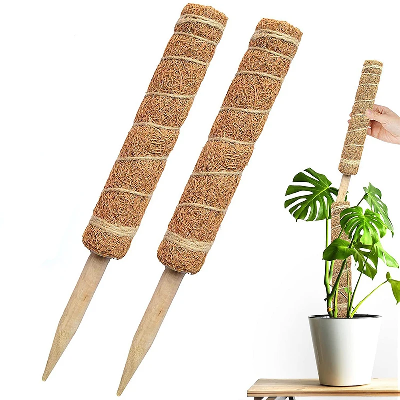 30/40/50cm garden accessories coir moss stick coconut sticks coco coir totem moss pole plant support extension climbing stick