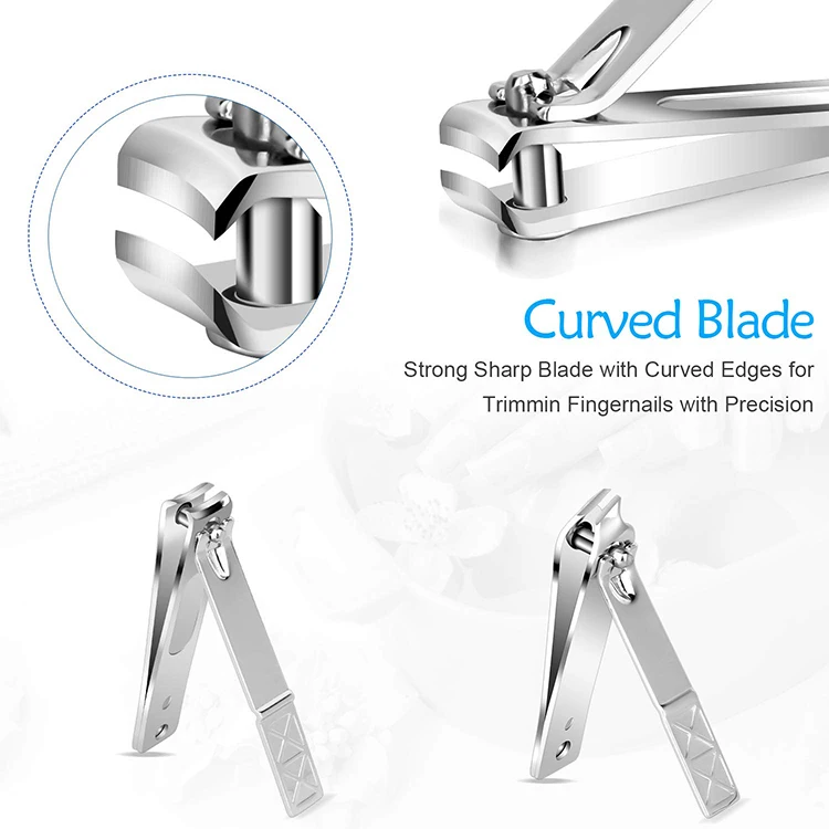 
2020 Pure Black Cool Stainless Steel Nail Tools with Gift Box 18 in 1 Men Stainless Steel Pedicure Manicure 