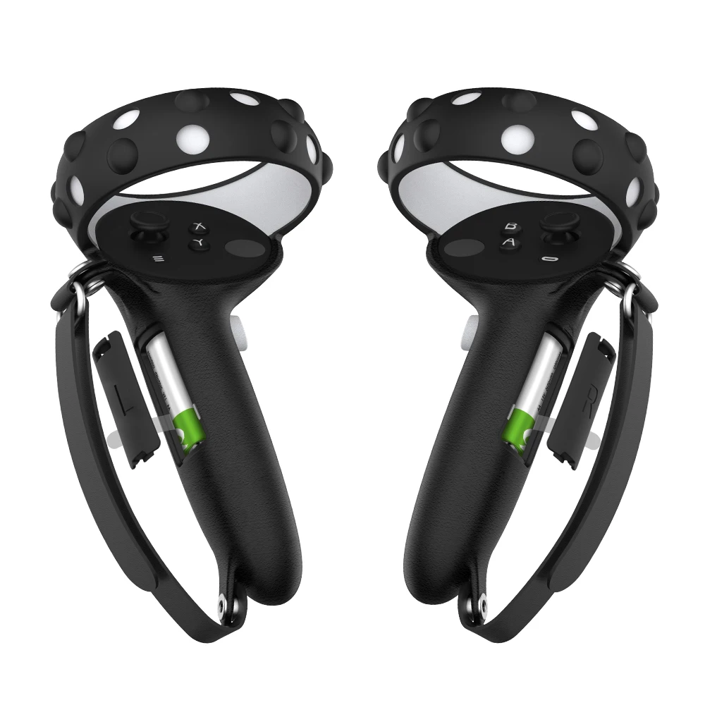 Upgrade Version Lengthen Controller Grip Cover With Replaceable Battery Opening for Oculus Quest 2 VR Accessories