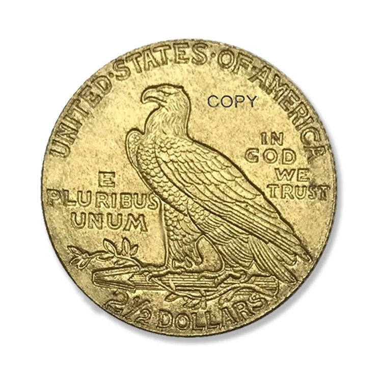 Fan Shu Custom US Dollar Antique Indian Coins Gold Plated Old Man Coin