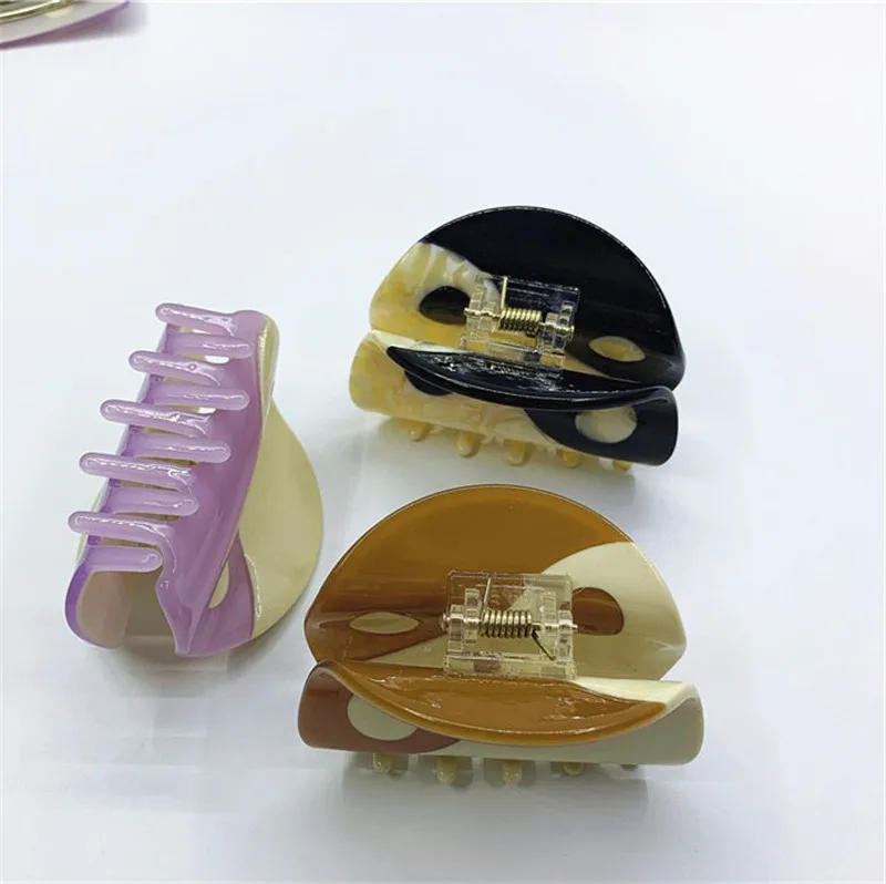 Hot Sale Hair Claws For Women Decorative Multi Color Biodegradable Cellulose Acetate Yin Yang Hair Claw Clip