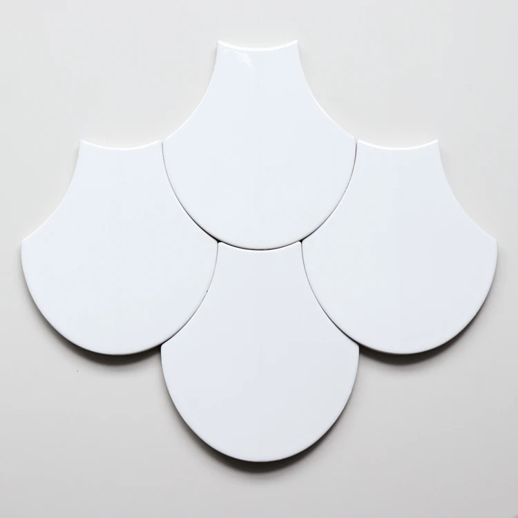 Chinese guangzhou OEM / ODM tile factory light or dark green mosaic fan tile ceramic tiles