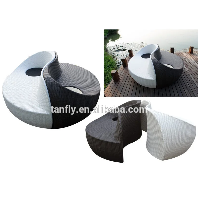 Outdoor furniture and swimming pool sunbed sun loungers Yin Yang