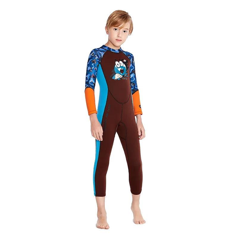 Новый дизайн 2021, детский комбинированный теплый неопреновый гидрокостюм на молнии для мальчиков с защитой от солнца, свободный гидрокостюм для дайвинга