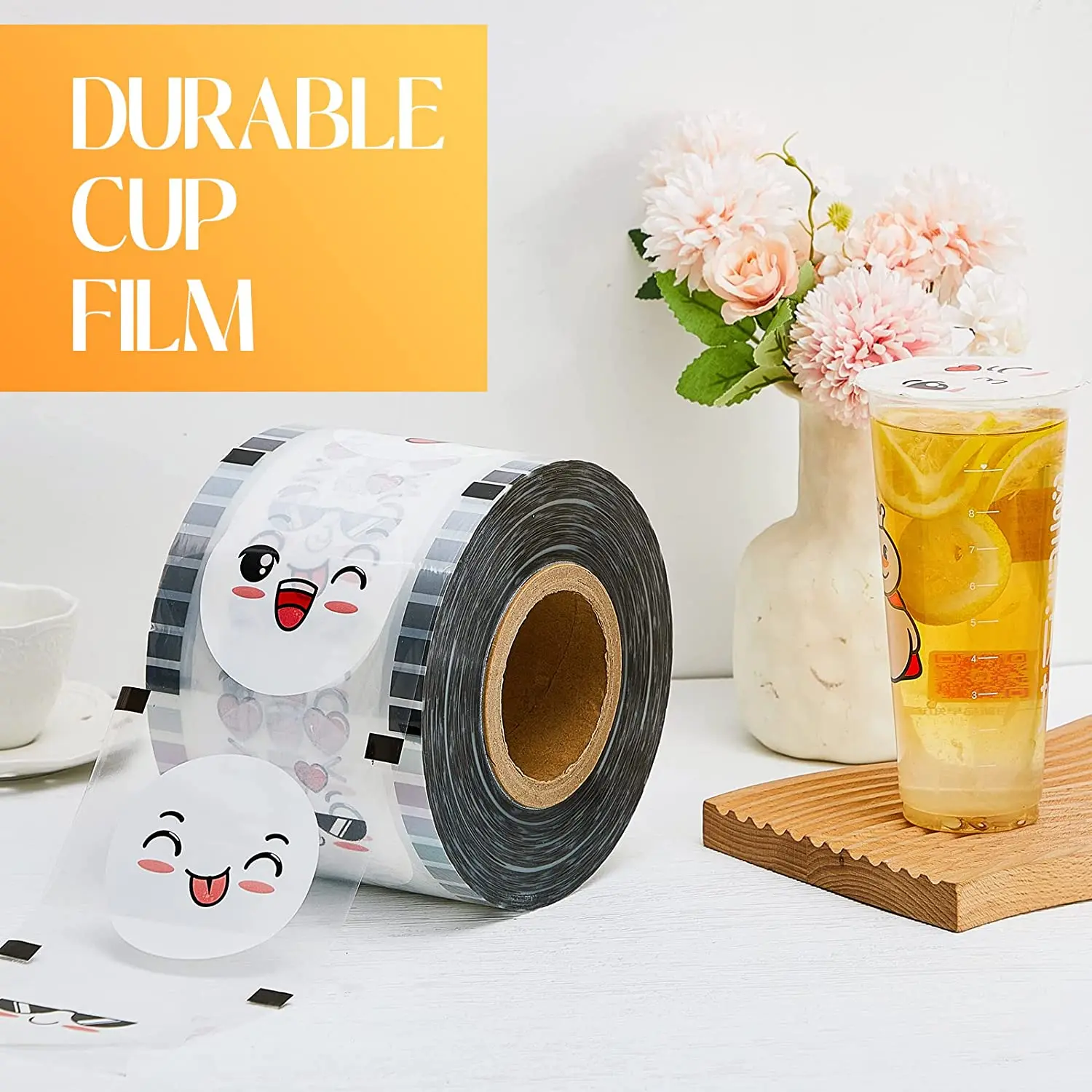 Bubble Tea Boba Cup Sealing Seal Film For 90-105mm PP Cup Sealing Film