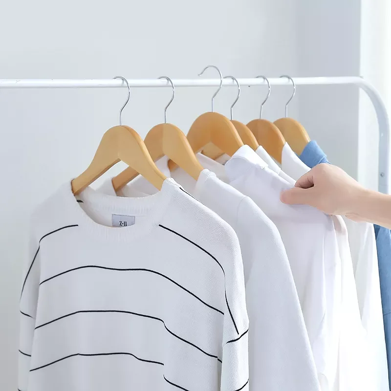 2022 New Custom Boutique Durable Anti-slip Wooden Clothes Hangers 4 colors wood hangers for clothing