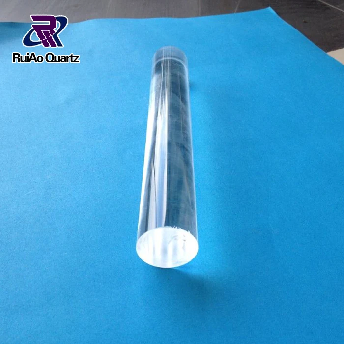Custom size clear fused quartz rod with smooth cut ends