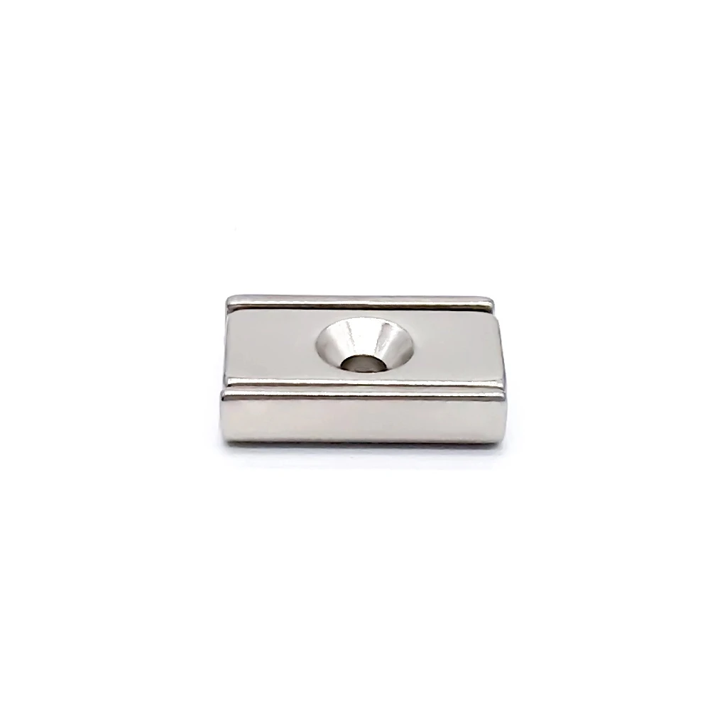 Super Strong Pot Magnets Rectangular Neodymium  Holder With Countersink