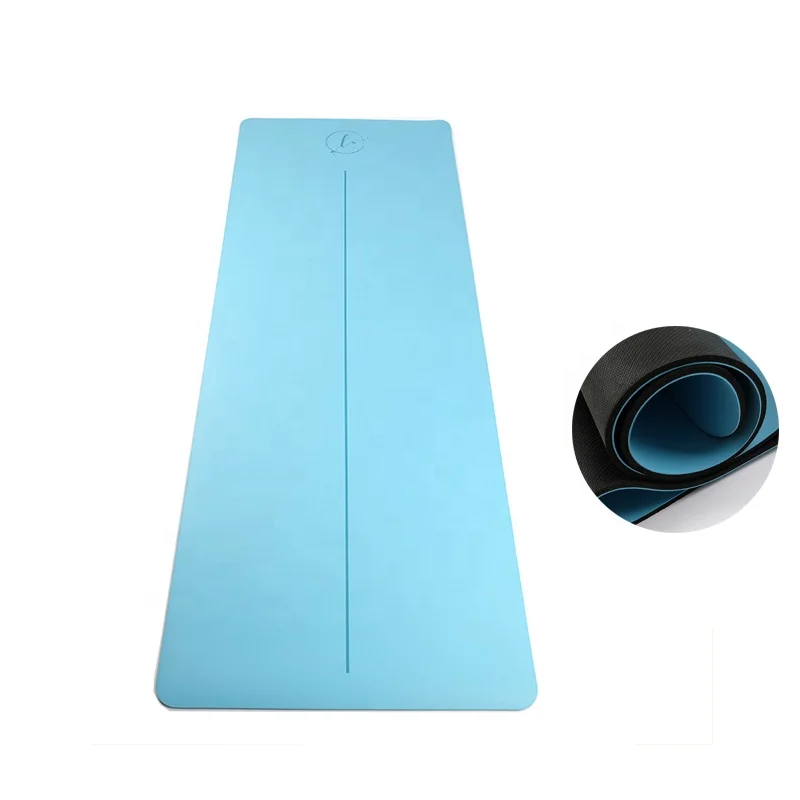 
Lalaland eco rubber laser engrave logo natural rubber yoga mat with carrying strap 