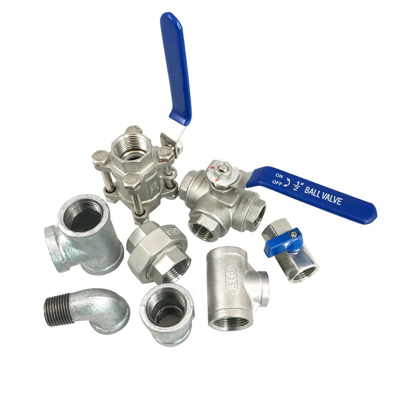 plumbing tools names Female BSP NPT Threaded cf8m 1000 wog 3PC Stainless Steel SS304 Ball Valve
