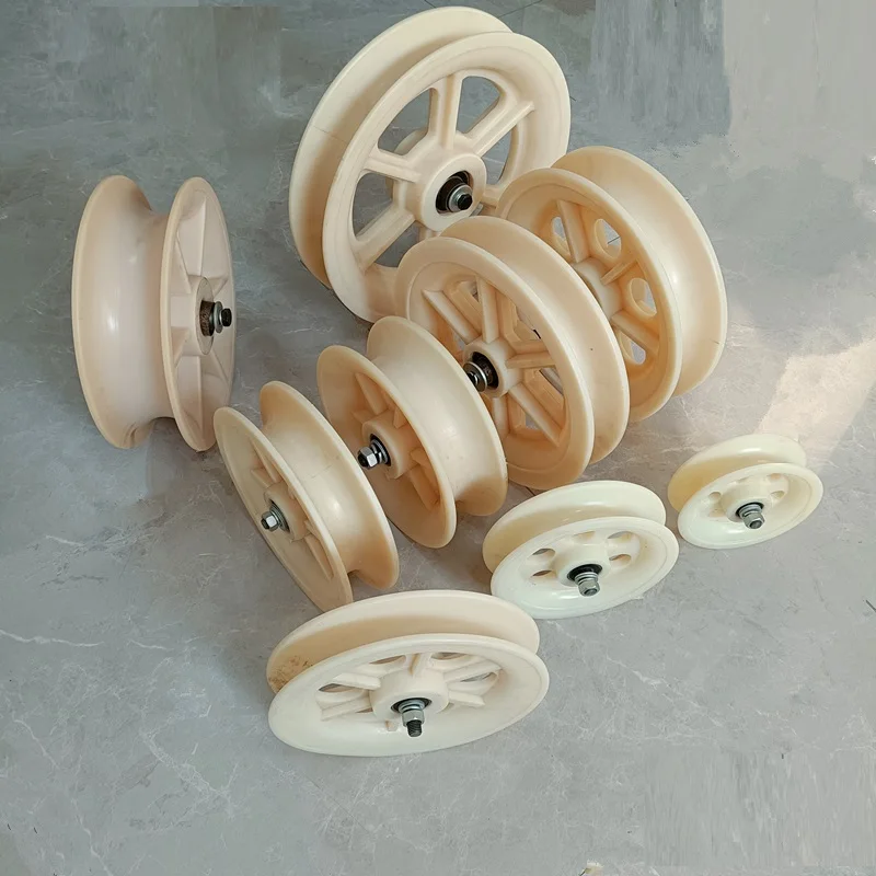 Cable track pulley nylon roller gliding  pulley wheel with bearing plastic roller for sliding door guide