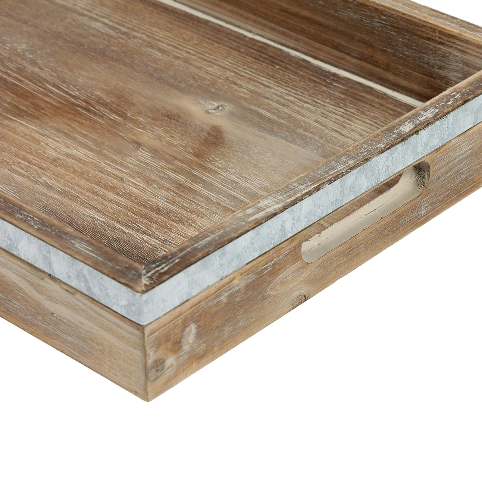 Decorative Trays Rustic Tray Coffee Table Decorative, Handcrafted Wooden Ottoman Tray With Handles, Farmhouse Serving Tray