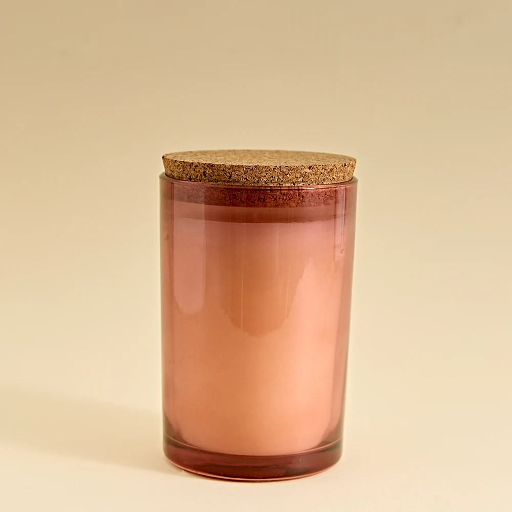 Wholesale Empty Luxury 580g  Extra-large Size Custom Logo Colorful Container Glass Candle Jars With Cork Cap