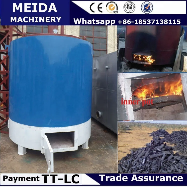 charcoal extruder press machine/horizontal airflow carbonization furnace/palm kernel shell carbonization machine with low price
