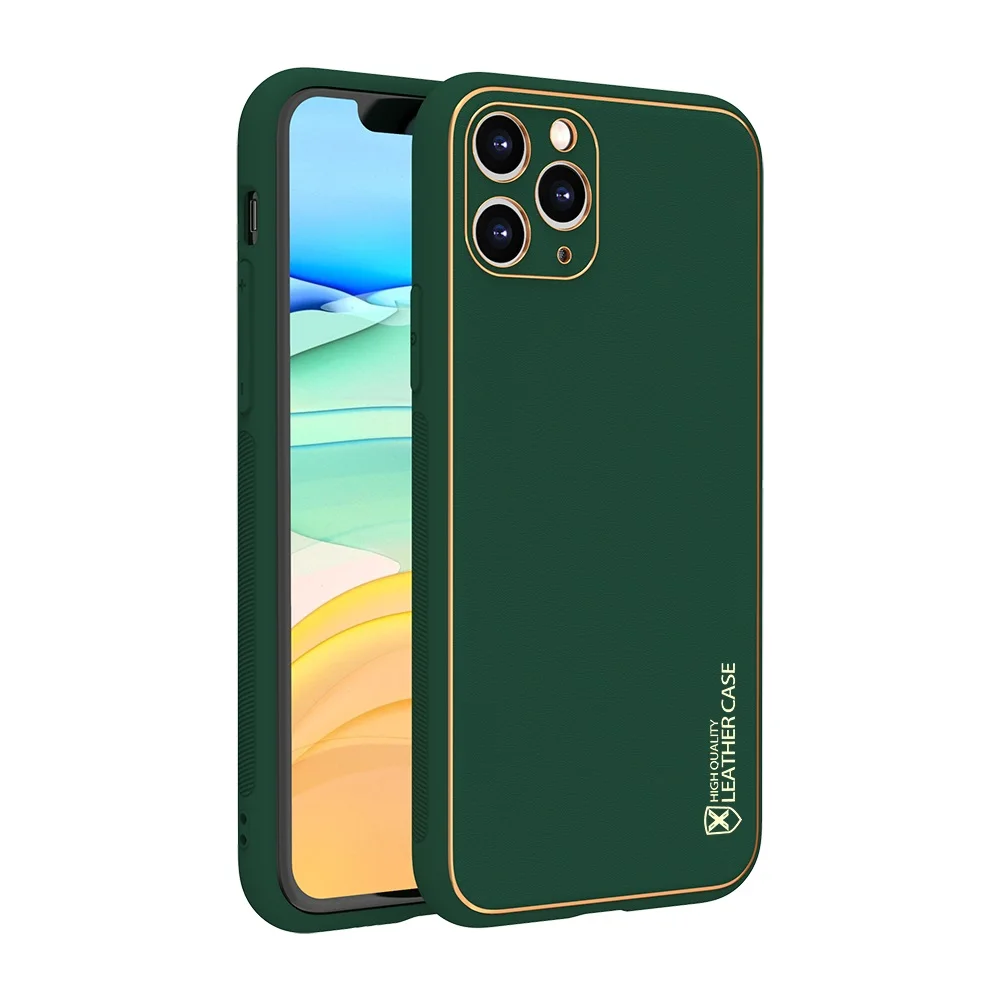Electroplated high quality leather case for Iphone 12 pro 11 xs max xr hot selling phone cover