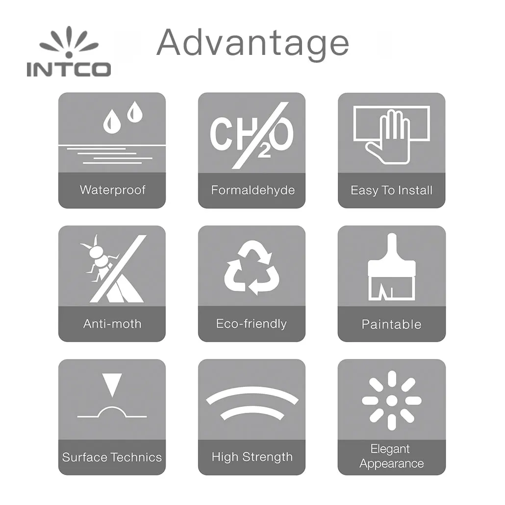 Простая установка INTCO, карниз, карниз, молдинг, водонепроницаемое украшение, интерьер WPC, 60 см, настенная панель