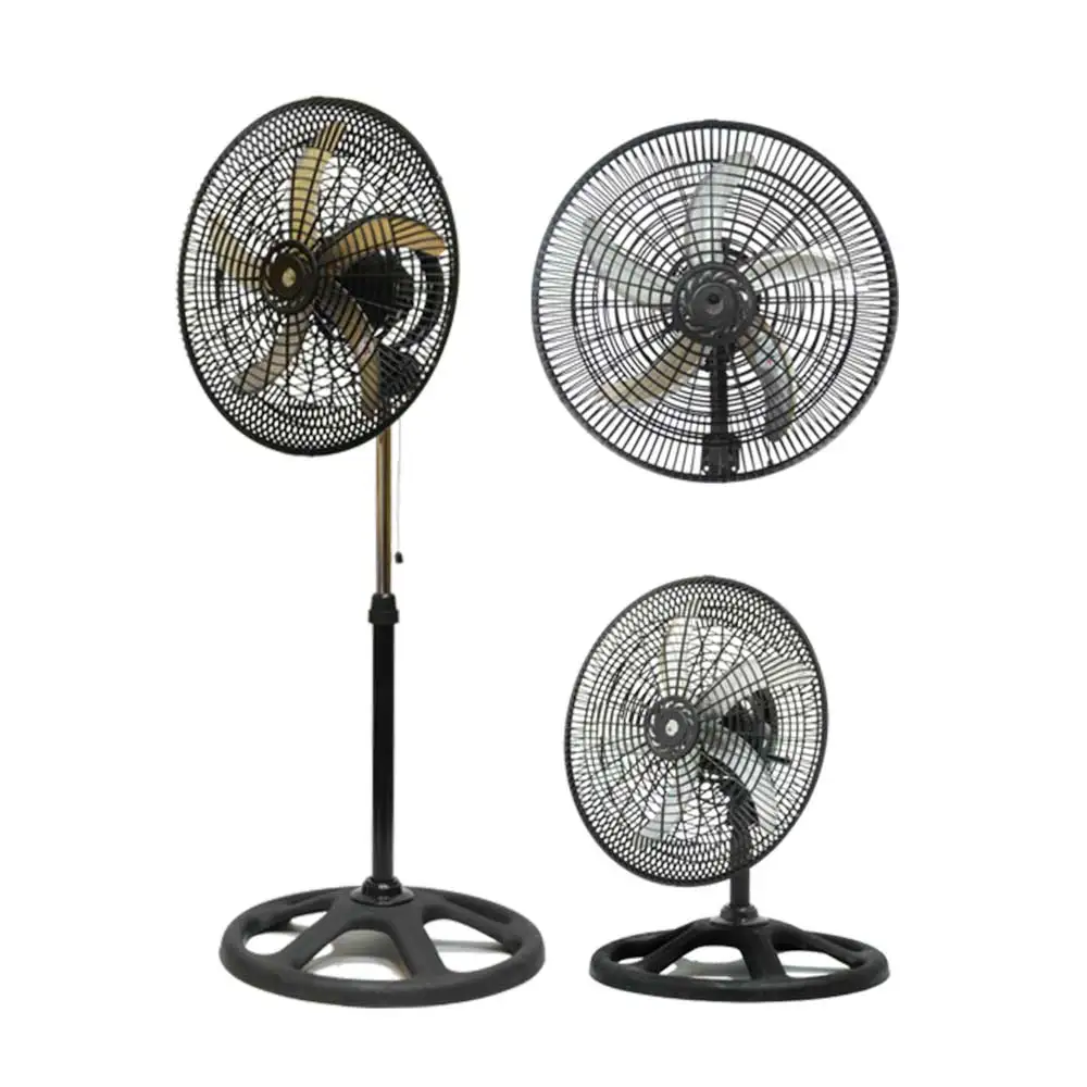 Black color 3 in 1 wall fan floor fan stainless steel 18 inch 360 degree oscillating fan