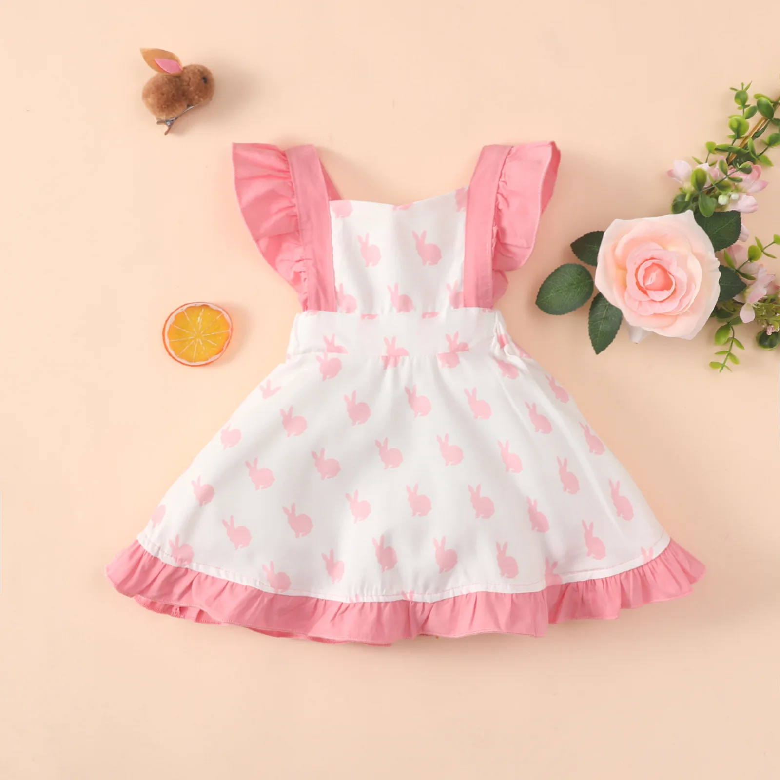 Beautiful Little Queen Flower Baby Girl Dresses 100% Cotton Clothes Custom Summer