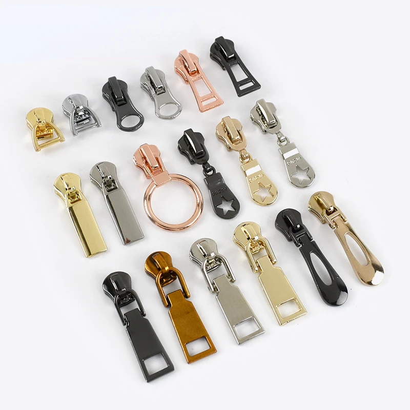 2023 fashion style Garment Metal Zipper Pull with Custom Logo Do Your Own Brand Leather Zipper Pull Leather
