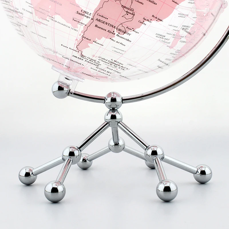 Wellfun Stable Heavy Metal Base Clear World Hot New Product Novelty Gifts Globe Earth Globe Decor Globe