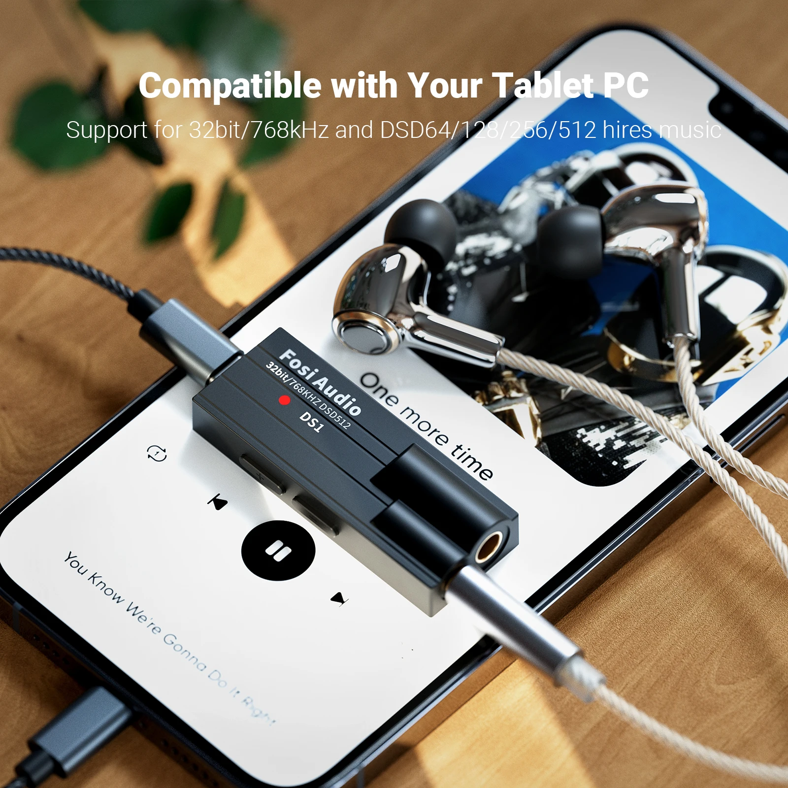 Fosi Audio DS1 DSD512 HiFi DAC Headphone Amplifier Mini Audio USB DAC Amp Support 32bit/768kHz with 3.5MM &amp  Dual Outputs