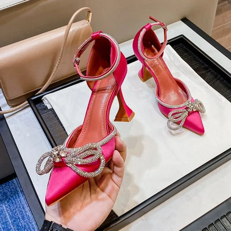 New Arrival Zapatos De Tacon Elegant Fashion Pointed Toe Women Cup 2022 Bow Heels for Ladies