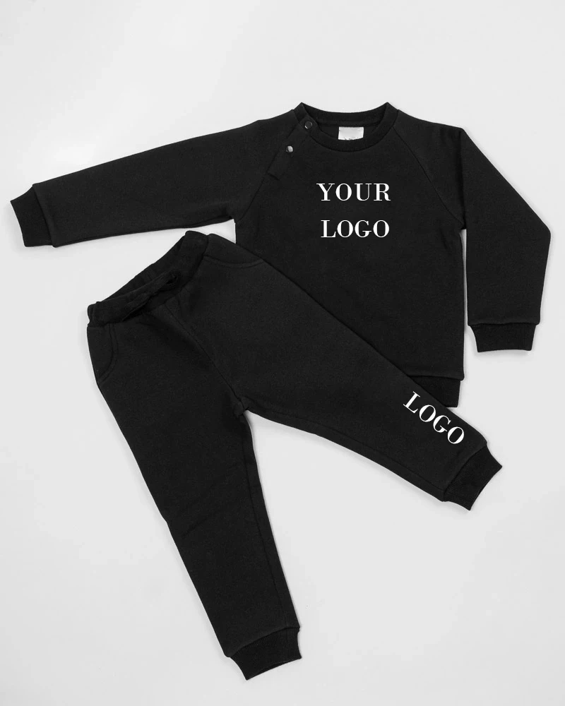 Autumn Kids 2 Pcs Boutique Tracksuits Casual Solid Color Sweatsuit Wholesale Toddler Clothing Sets