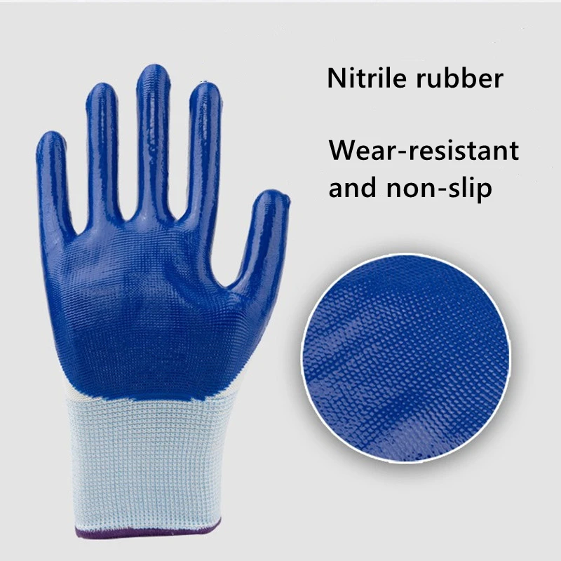 Cheap 40g Black Red Nitrile Coated Gloves Firm Grip Safety Work Industrial Construction Hand Protective