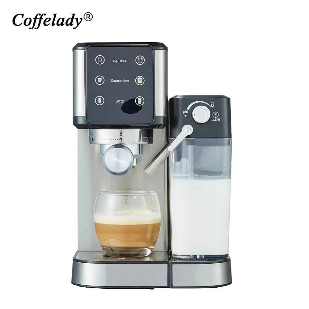 Espresso Coffee Maker Stainless Steel Coffee Machine With Milk Tank Home Used Cappuccino Machine Latte Coffee Maker