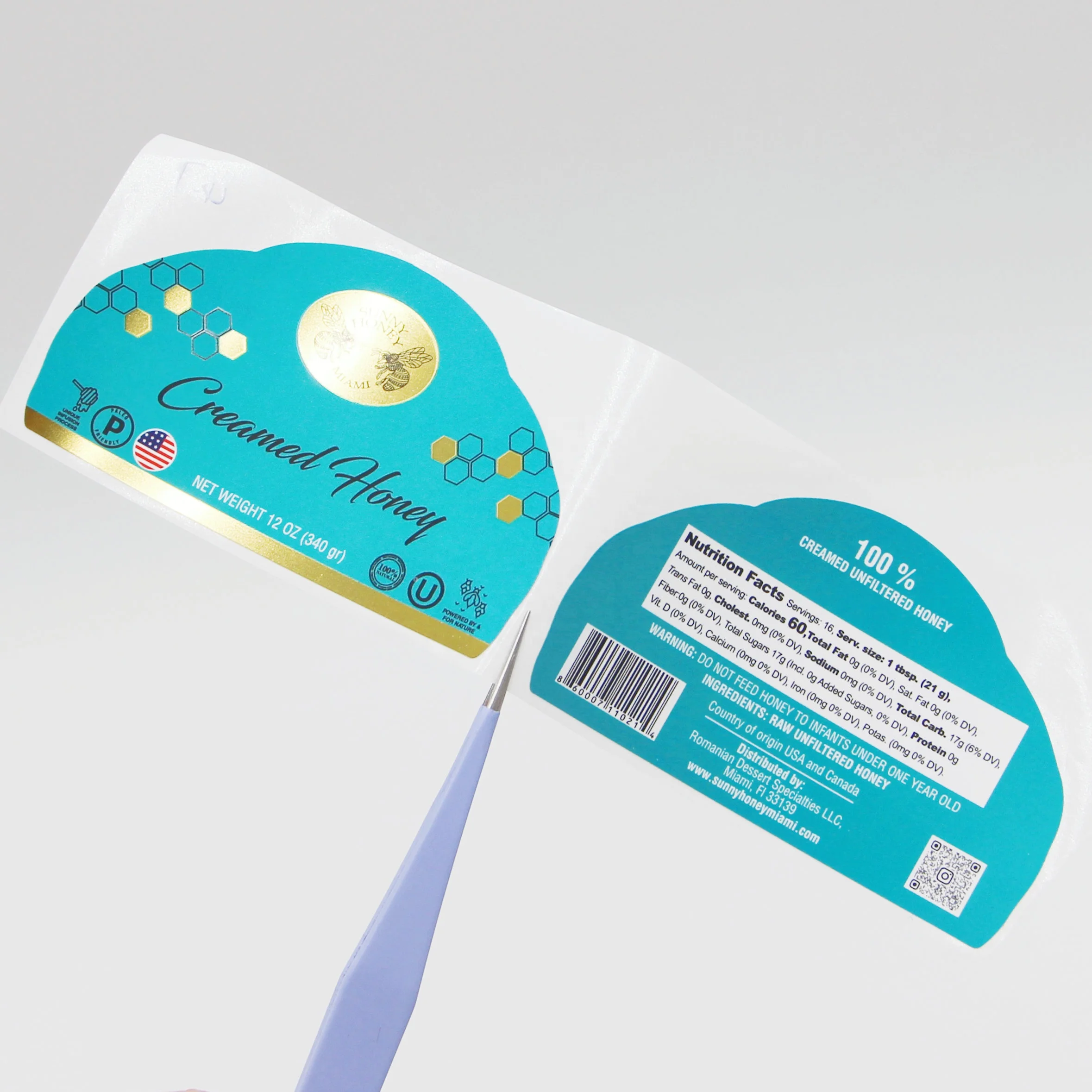 Waterproof Stickers Honey Bottle Label Soft Touching Film Customize Stickers for Jar Brand Logo Label Sticker