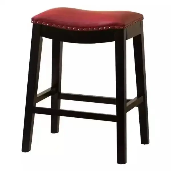 
Modern Leather High Chair For Bar Table Saddle Stool 