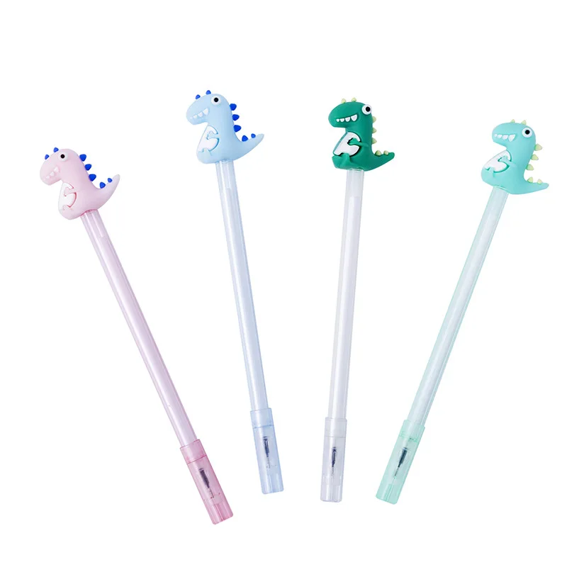 Little Soft Silicone Dinosaur Gel Pen Ink Marker Pen School Office Writing Supply Stationery
