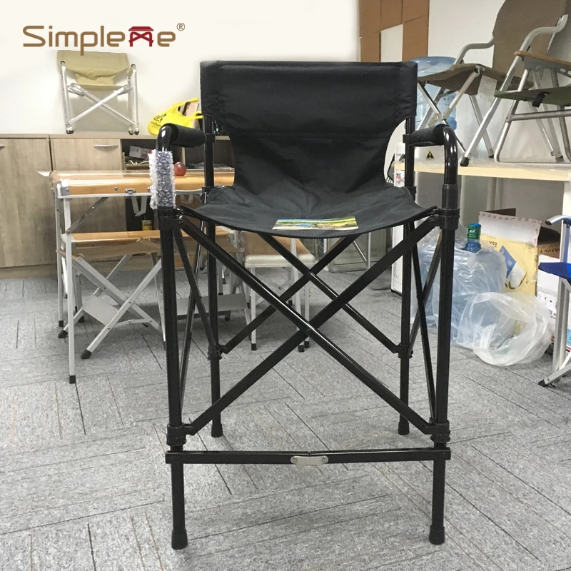 Heavy Duty 28 Inch Custom Beauty Salon Professional Portable Folding Aluminum Makeup Artist Director Chair