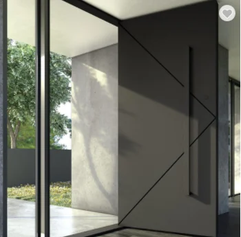 European Style Exterior Center Front Door  Solid Wood Main Door With Smart Door Lock