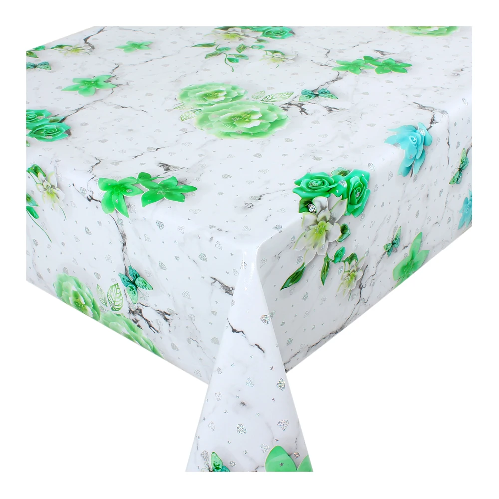 Wholesale luxury high quality gold roll water proof PVC fabric tablecloth in roll