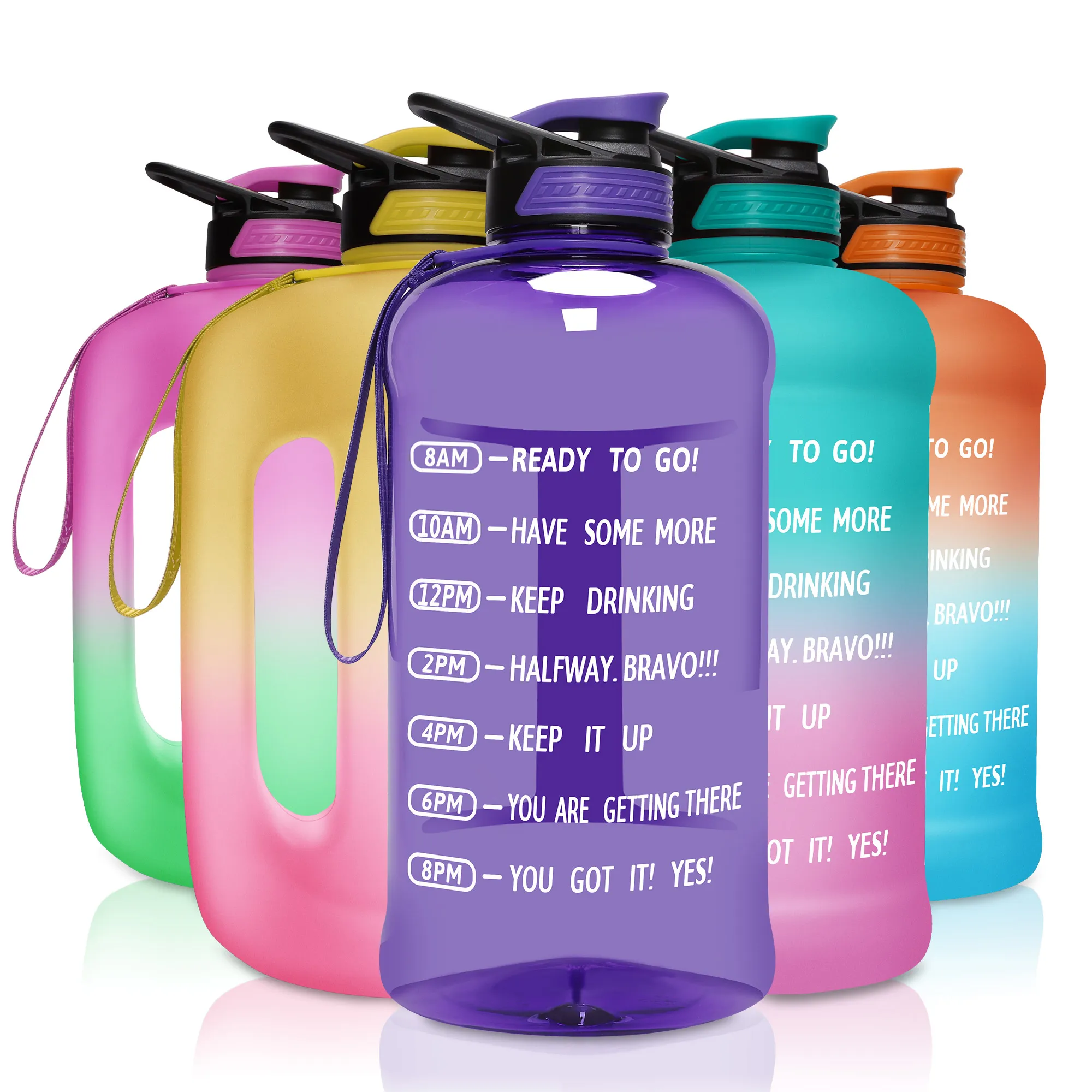 
Gallon Motivational Water Bottle with Time Marker with Straw and Handle Large Reusable BPA Free Leak Proof Jug Times Marked 