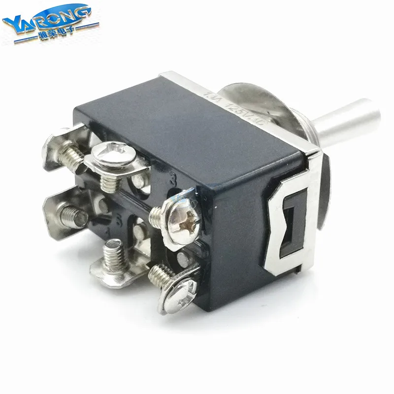 High quality Yalong KN3A-101 OFF ON 6 Pin Spring Return Toggle self-locking push button Switch   High current toggle switch