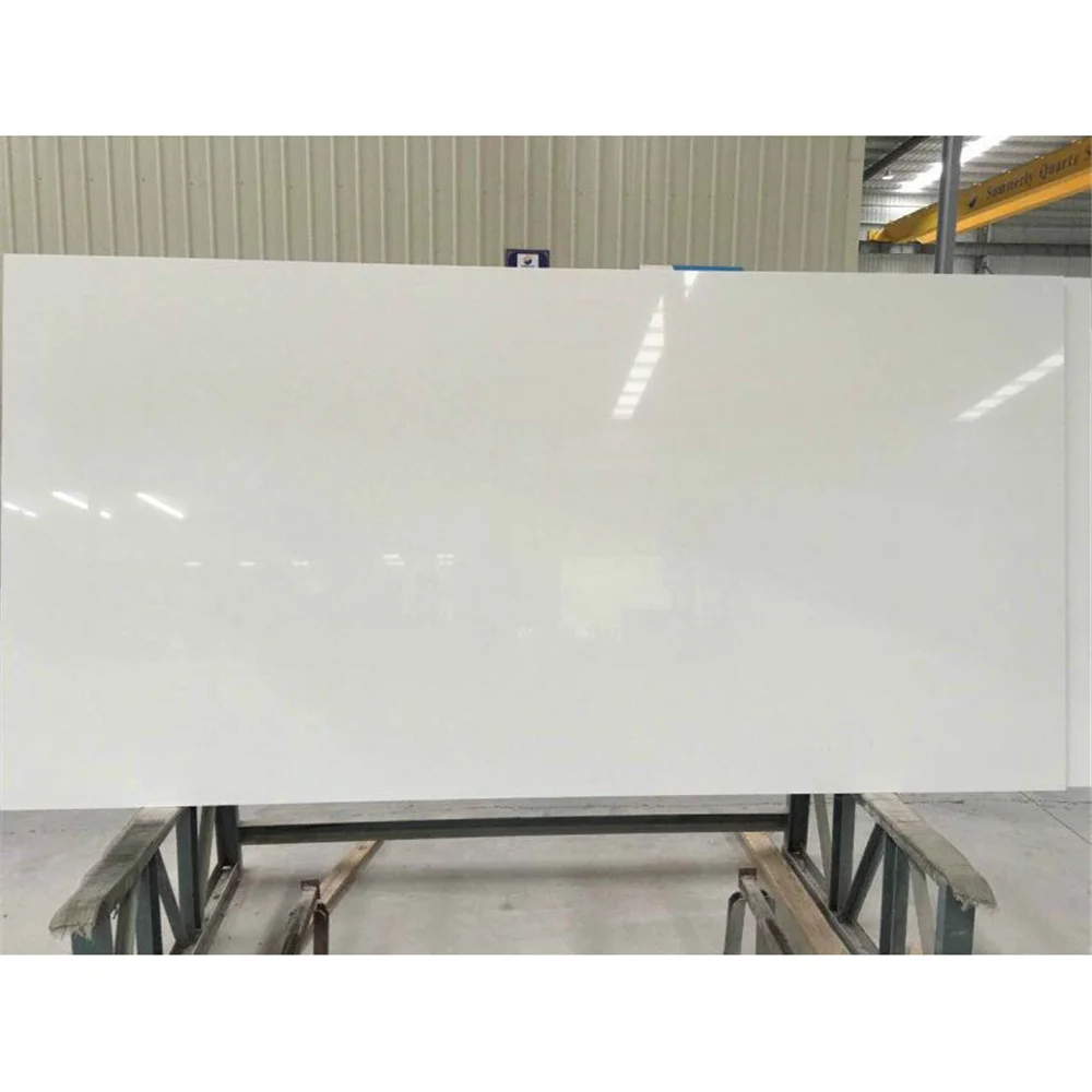 White Natural Quartz Stone Pure Color White Quartz Countertops Stone