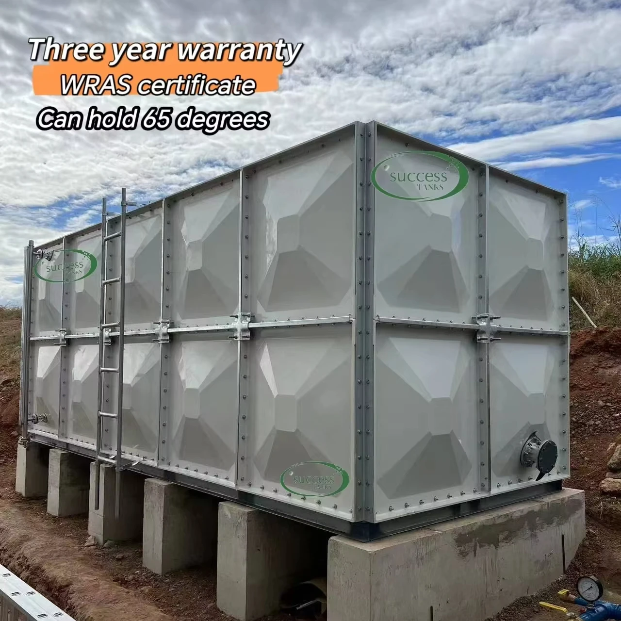 Hot Sale GRP FRP Drinking Water Storage Tank 8000 20000 Liter Square Fiberglass Rain Water Tank Cheap Price in Malaysia Uganda