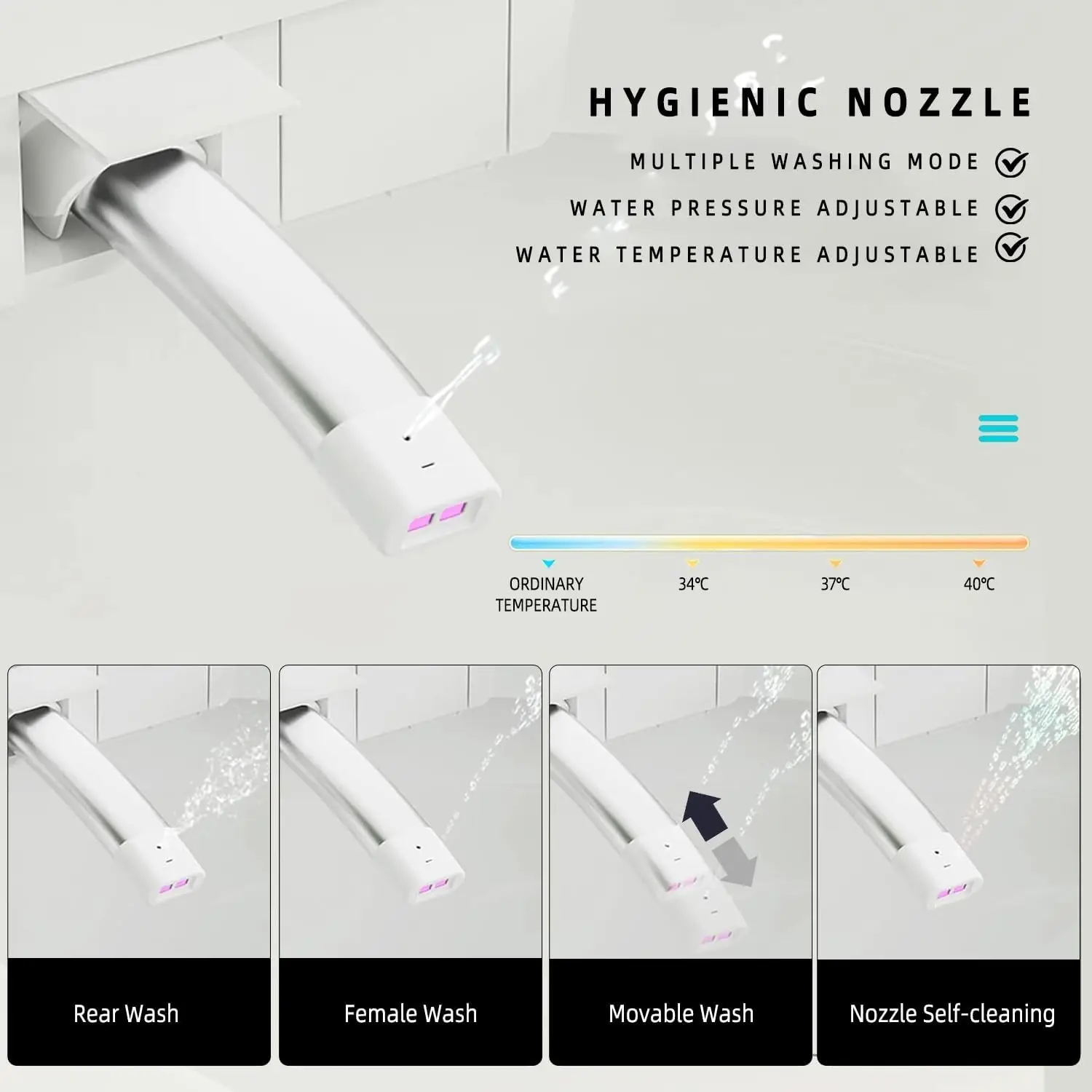 Modern North America Elongated Smart Toilet Bidet Remote Control Foot Sensor Floor Mounted Sanitary Ware Automatic