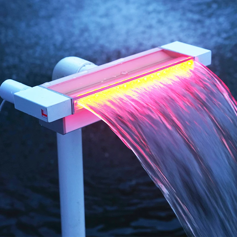 Balcony Water Fall And Pound Waterfall Outdoor With Light
