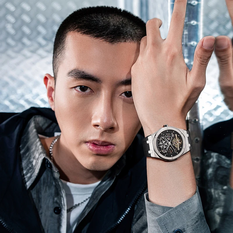 High Quality Men Luxury Refined Steel Watch Custom Design Fashion Business Luminous Automatic Mechanical Watch For Men