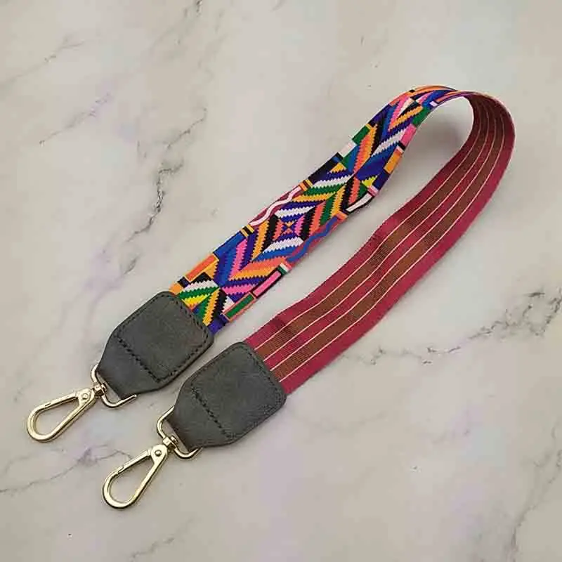 Camera Replacement Adjustable Nylon Webbing Canvas Strap Guitar Inspired Cross Body Strap Geometric Pattern Bag Strap