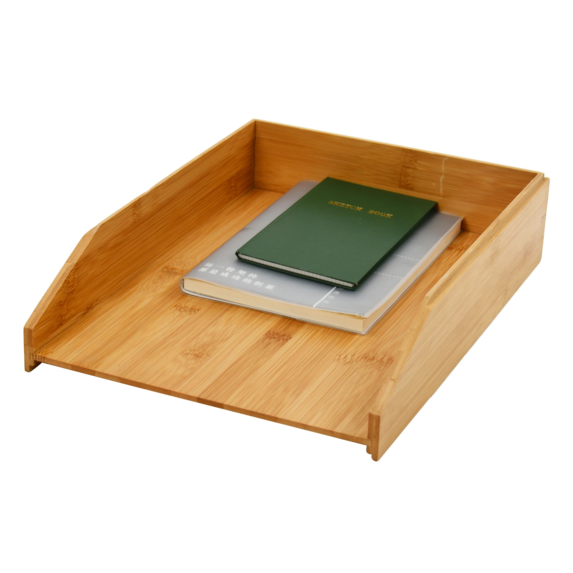 Simple Design Realspace Wooden Desktop Magazine File Holder Organizer Desk Document Rack Paper Tray for Office/Home/School