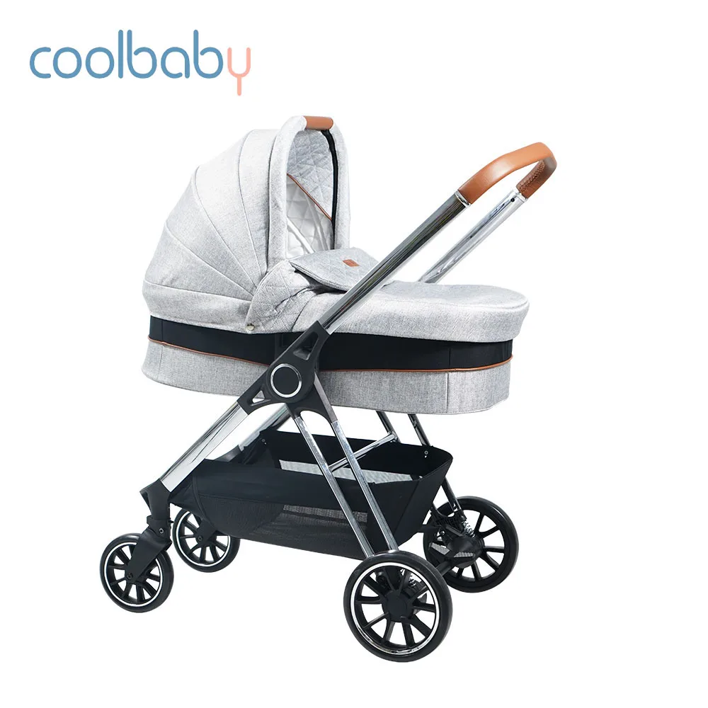 Deluxe aluminum adjustable handle height Baby pram 3 in 1 Wholesale