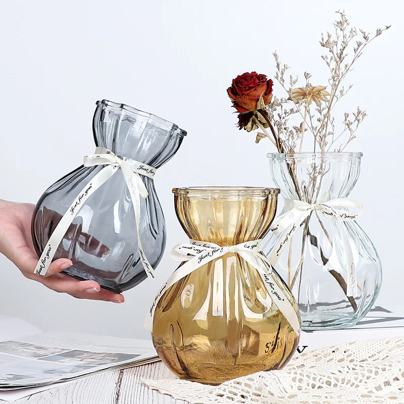 Wholesale Tall Clear Flower Glass Vase For Wedding Centerpiece