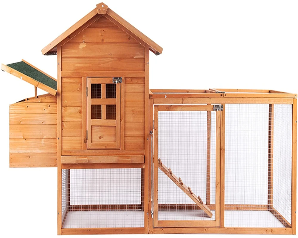 Wooden Chicken Coop Large Wooden Hen Cage with  Removable Tray